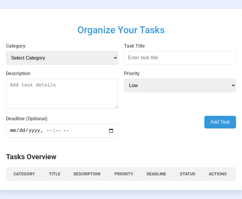 Task Management Tool Interface